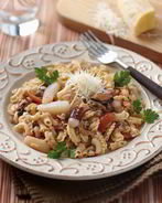 Овсяные гребешки с морским коктейлем