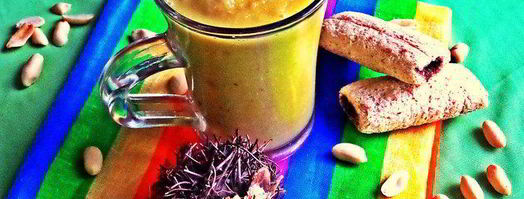 яблочный густой коктейль с авокадо и персиком. Шаг 6