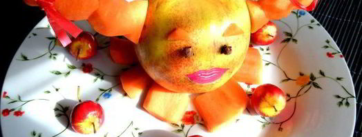 фруктовый салат гусеничка. Шаг 19