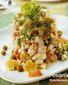 Грибной салат Пальчики оближешь