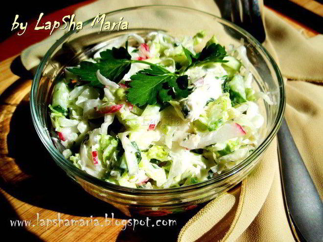 Рецепт капустного салата с заправкой из феты