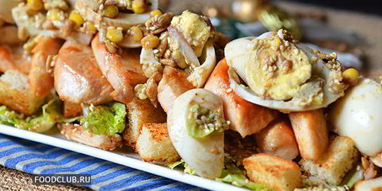 Куриный салат с яйцом