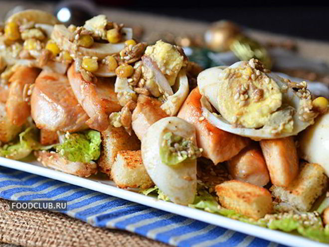 Рецепт куриного салата с яйцом