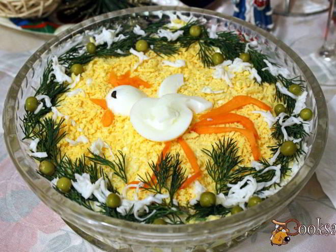 Рецепт новогоднего салата петушок золотой гребешок
