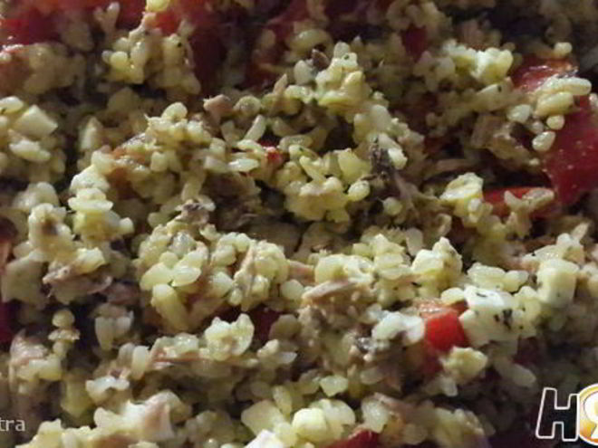 Рецепт простого рыбного салата с булгуром