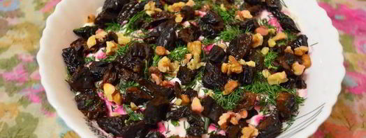 салат гренадер из свеклы с черносливом и говядины. Шаг 8