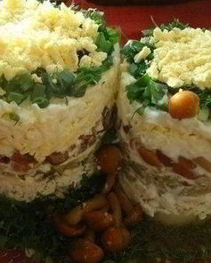 Салат Грибные пенечки с опятами