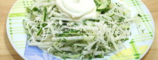 салат из черной редьки леда. Шаг 7