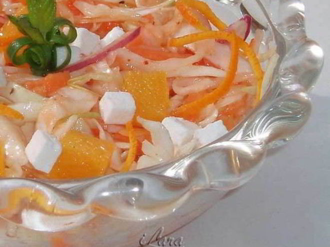 Рецепт салата из капусты с апельсинами
