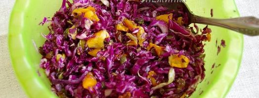 салат из красной капусты с тыквой и тыквенными семечками. Шаг 7