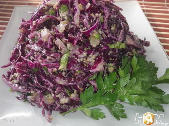 Рецепт салата из краснокочанной капусты по-грузински