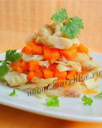 Салат из отварной рыбы