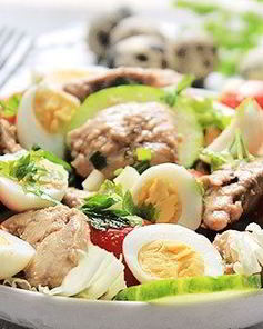 Салат из печени трески с яйцом