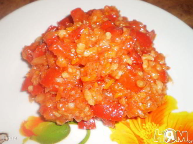 Рецепт салата из перца с рисом лечо