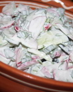 Салат из редиса с его же ботвой