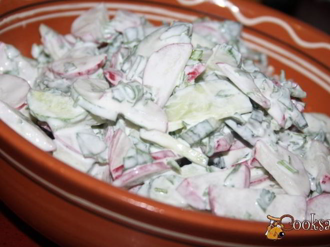 Рецепт салата из редиса с его же ботвой