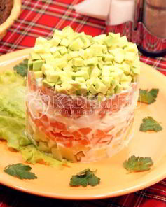 Салат из семги слабосоленой