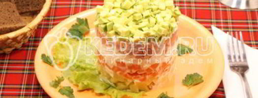 салат из семги слабосоленой. Шаг 4