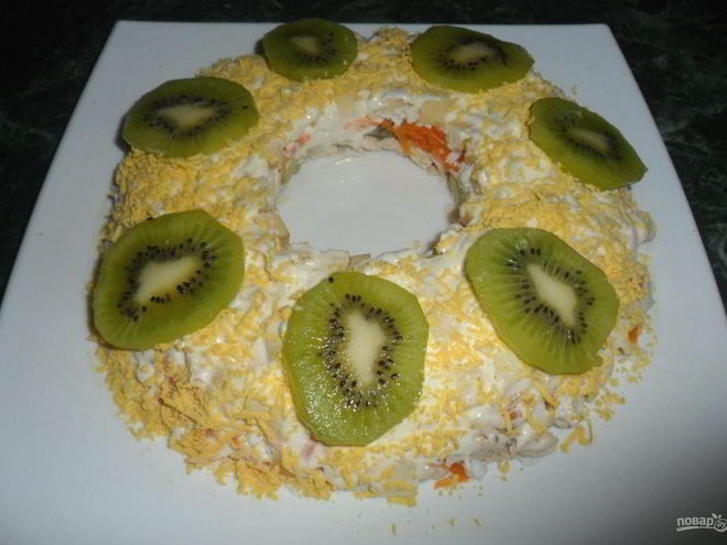 Рецепт салата малахитового браслет с киви