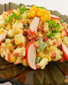 Салат Мозаика с крабовыми палочками