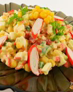 Салат Мозаика с крабовыми палочками