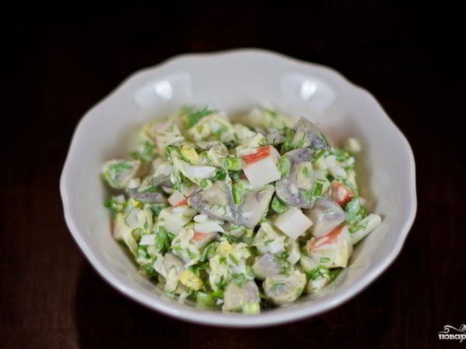 Рецепт салата новогоднее лукошко