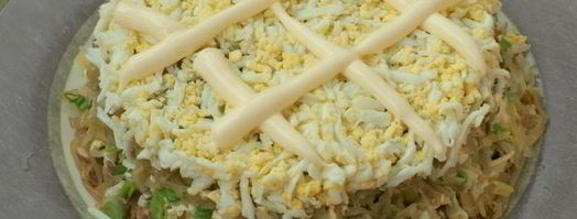 салат грибы под шубой. Шаг 4