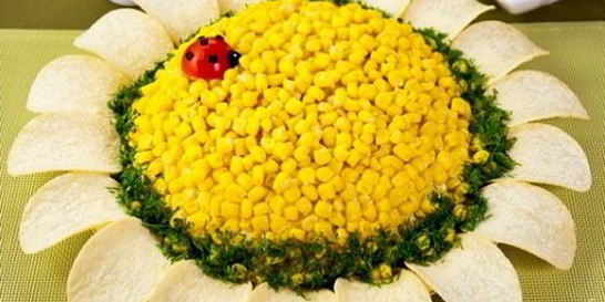 Салат Подсолнух с кукурузой