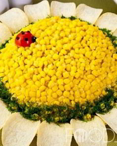 Салат Подсолнух с кукурузой