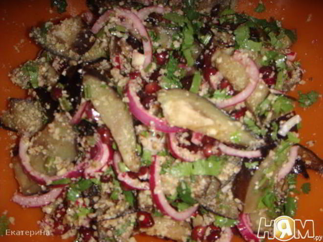 Рецепт салата с баклажаном и гранатом