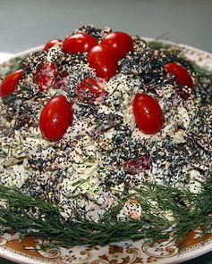 Салат с блинами и мясом