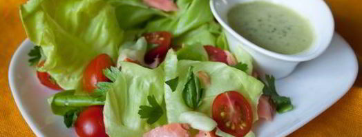 салат с лососем и помидорками черри. Шаг 6