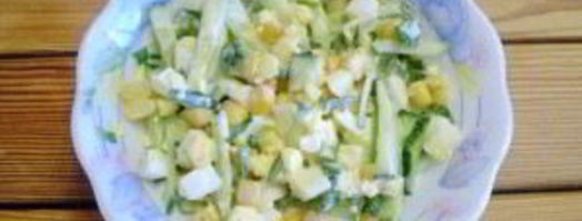 салат с огурцом и кукурузой. Шаг 7