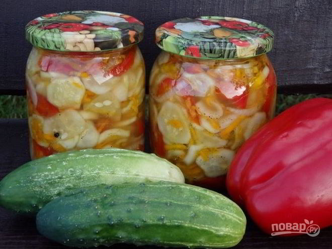 Рецепт салата с перцем на зиму