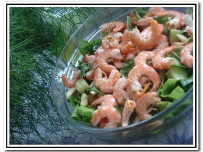 Рецепт салата с руколой и креветками