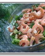 Салат с руколой и креветками