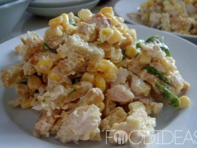 Рецепт салата с сухариками