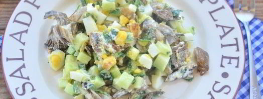 салат с жареными вешенками. Шаг 8