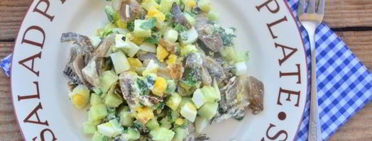 салат с жареными вешенками. Шаг 9