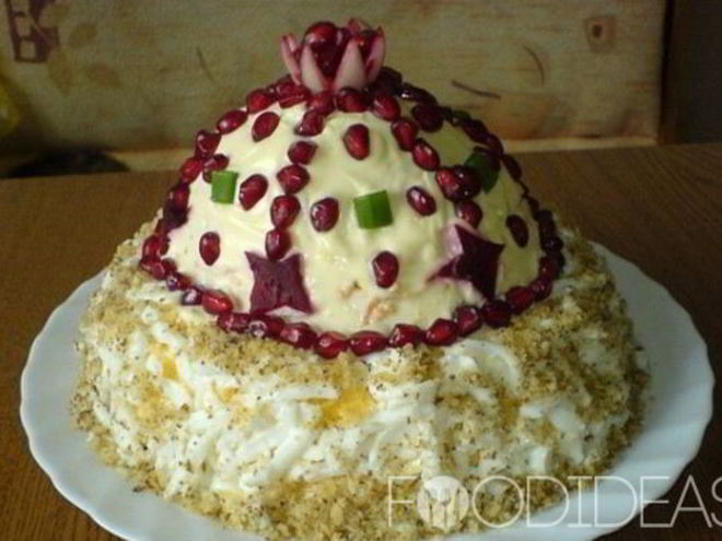 Рецепт салата шапка мономаха