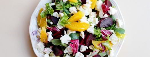 салат со свеклой, апельсином и козьим сыром. Шаг 4