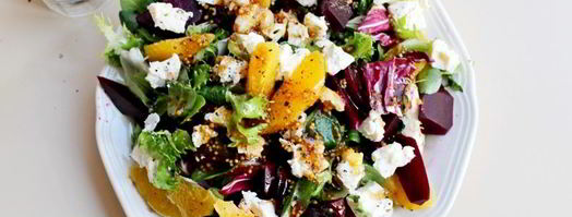 салат со свеклой, апельсином и козьим сыром. Шаг 7