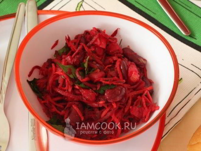 Рецепт салата со свеклой и фасолью