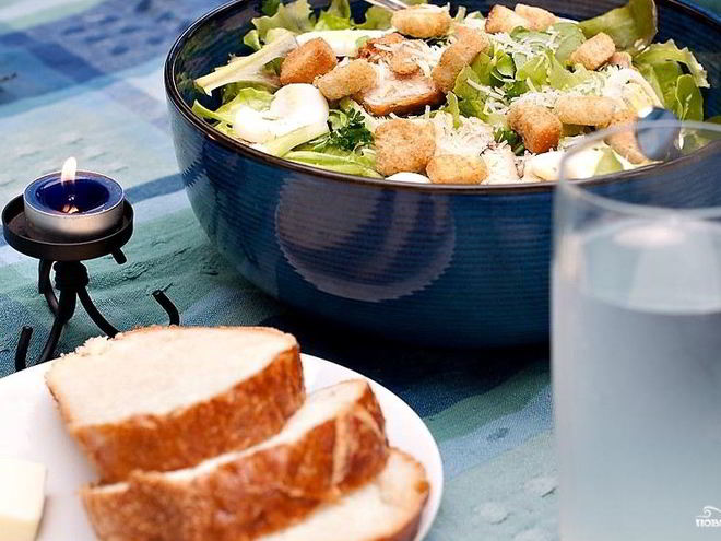 Рецепт салата цезарь классический