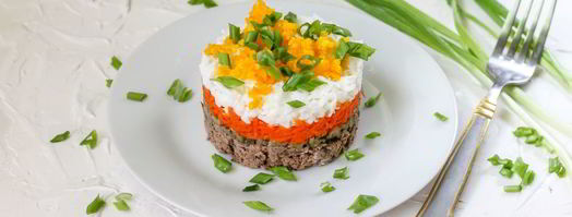 слоеный салат с говяжьей печенью. Шаг 8