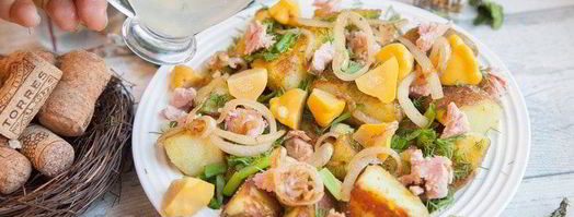 теплый салат из картофеля, тунца и патиссонов. Шаг 11