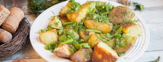 теплый салат из картофеля, тунца и патиссонов. Шаг 8