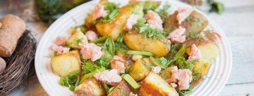 теплый салат из картофеля, тунца и патиссонов. Шаг 9