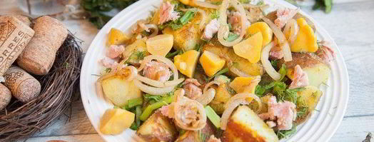 теплый салат из картофеля, тунца и патиссонов. Шаг 10