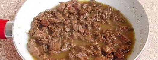 теплый салат из куриной печени. Шаг 8